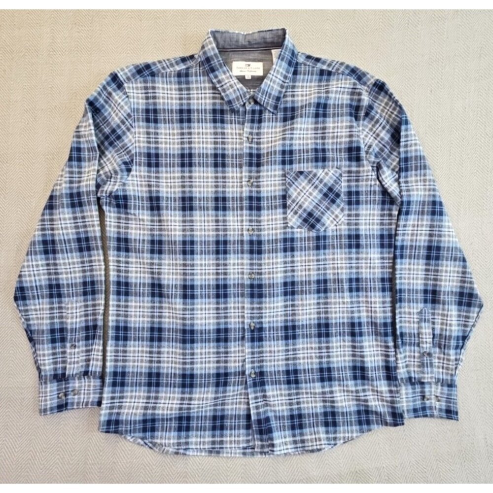 Thread & Cloth Flannel Shirt‎ Women's XXL Blue Long Sleeve Button Down EUC